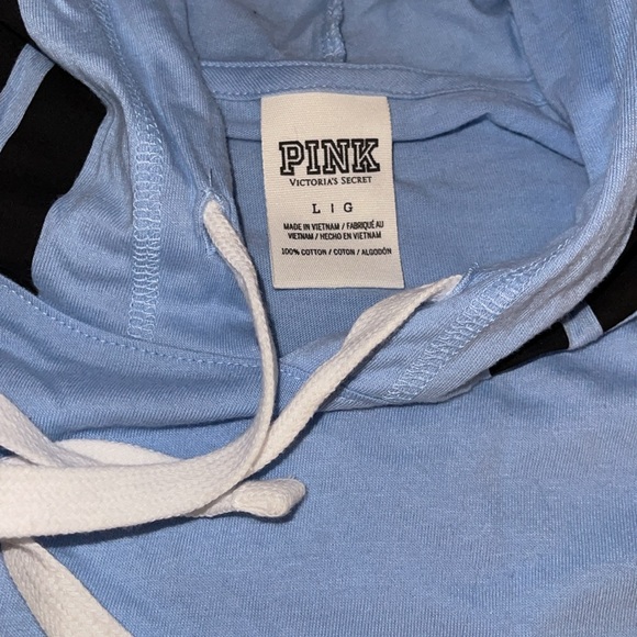 Pink Preloved hoodie sweater light blue with sequins size L excellent condition. - Picture 4 of 6